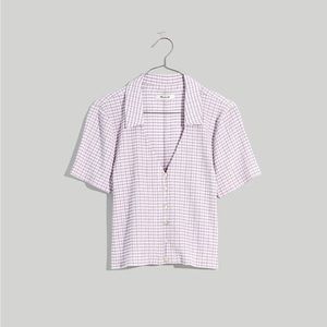 Madewell Crinkled Y-Neck Button-Down